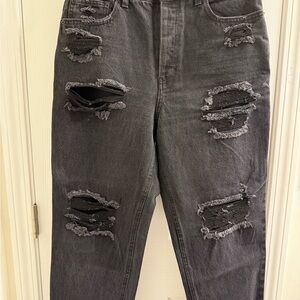 Distressed Gray Jeans